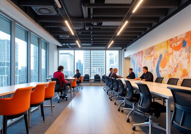 Open-plan office space for a creative agency in Melbourne's CBD.