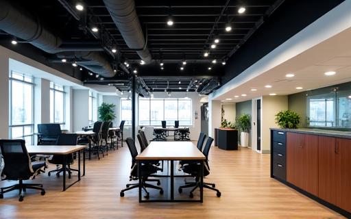 Interior of a modern, stylish commercial office space.