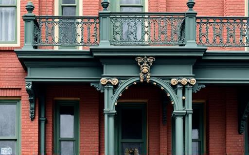 Detailed facade of a restored Victorian-era heritage building.
